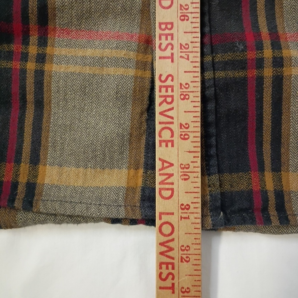 ORVIS Heavyweight Flannel Shirt Mens 2XL Brown Plaid Shacket 4 Pockets Big Bear - Picture 8 of 10